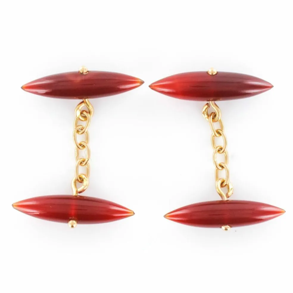 Boutons de manchettes Cornalines