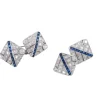 Boutons de manchettes diamants et Saphirs