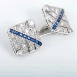 Boutons de manchettes diamants et Saphirs
