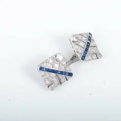 Boutons de manchettes diamants et Saphirs