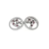 Boutons de manchettes en or gris et rubis
