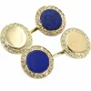 Boutons de manchettes lapis lazuli et diamants