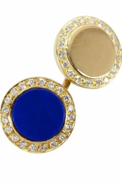 Boutons de manchettes lapis lazuli et diamants
