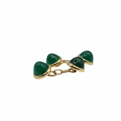 Boutons de manchettes or jaune émeraudes