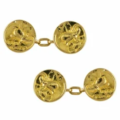 Boutons de manchettes or lys