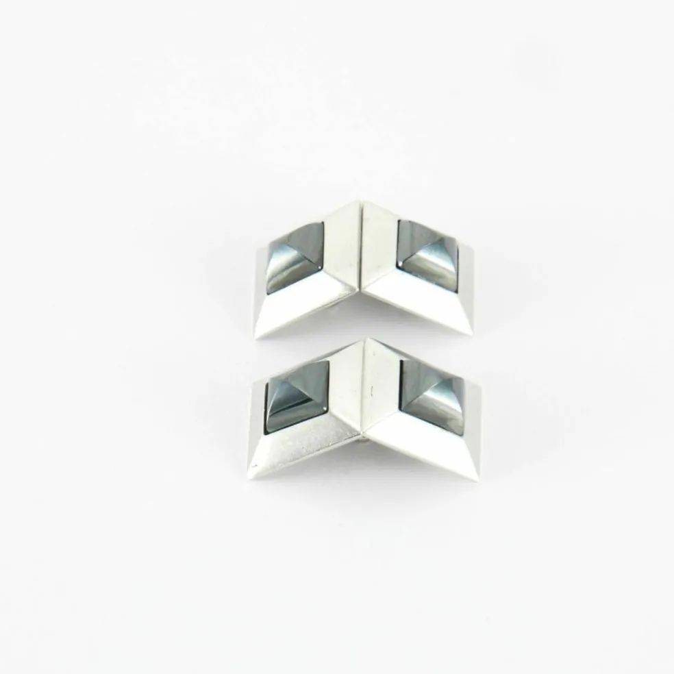 Boutons de manchettes or blanc et hématite