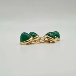 Boutons de manchettes or jaune émeraudes
