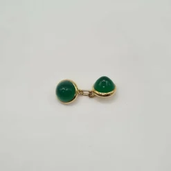 Boutons de manchettes or jaune émeraudes