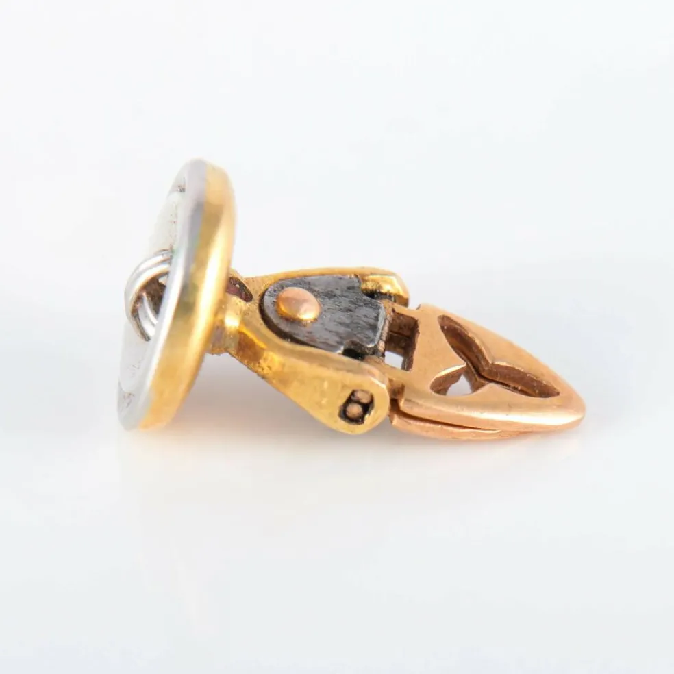 Boutons de manchettes or et nacre