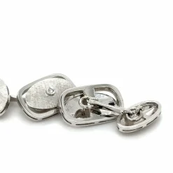 Boutons de Manchettes Or Blanc - Diamant