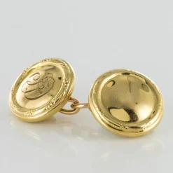 Boutons de manchettes ronds en or