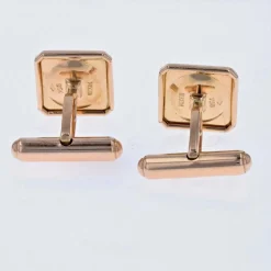 Boutons de manchettes vintage en or carrés