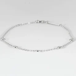 Bracelet 5 diamants or blanc