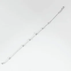 Bracelet 5 diamants or blanc