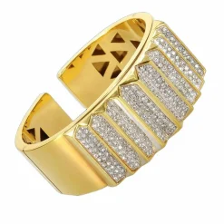 Bracelet - jonc en or jaune, diamants naturels
