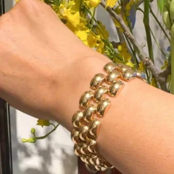 Bracelet à maillons panthère en or jaune 18 carats 17300-9156