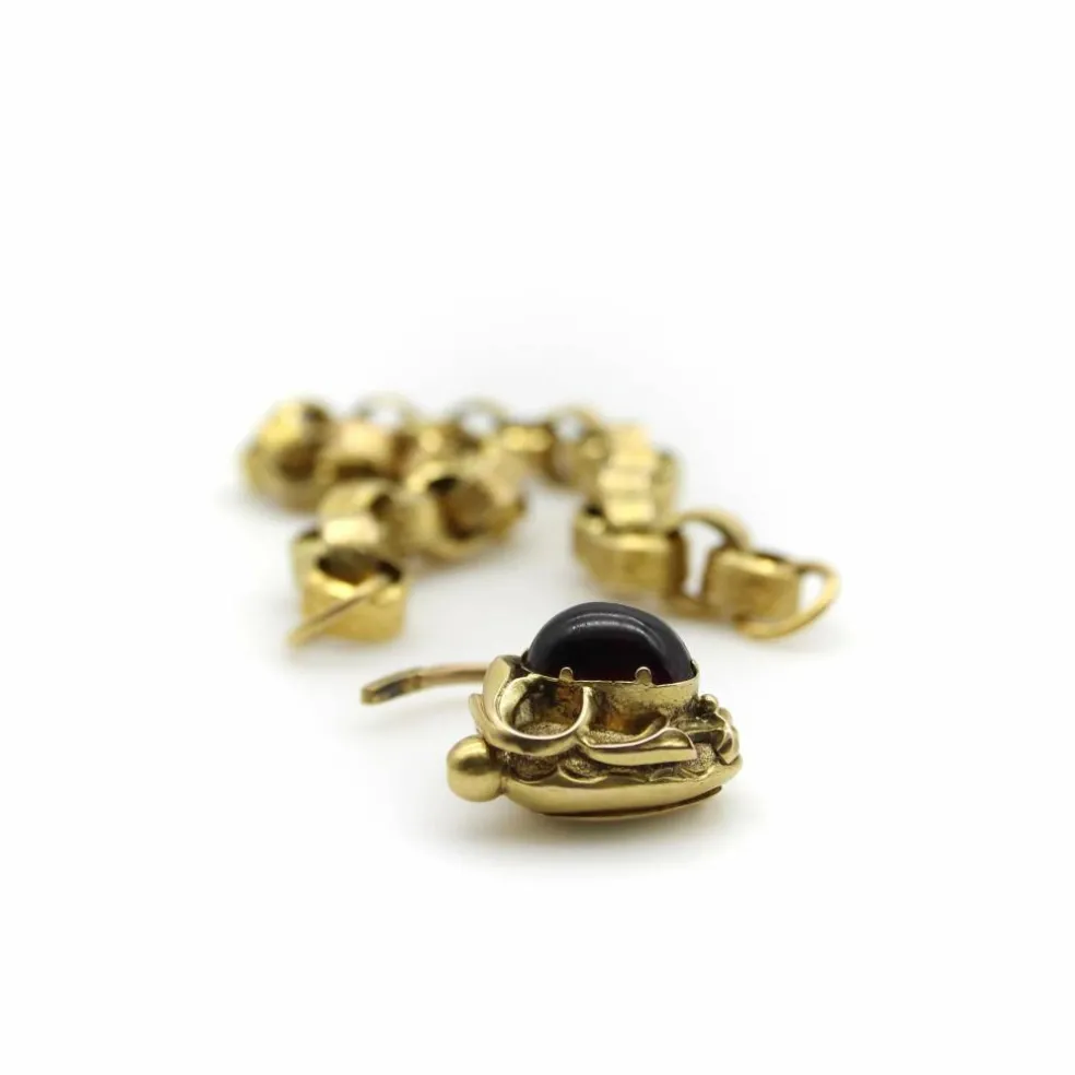 Bracelet à maillons rolo avec fermoir cœur et cadenas doré