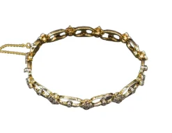 Bracelet 1950 or jaune, platine, diamants