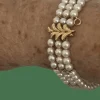 Bracelet 3 Rangs Perles Akoya et Or Jaune