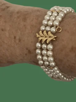 Bracelet 3 Rangs Perles Akoya et Or Jaune