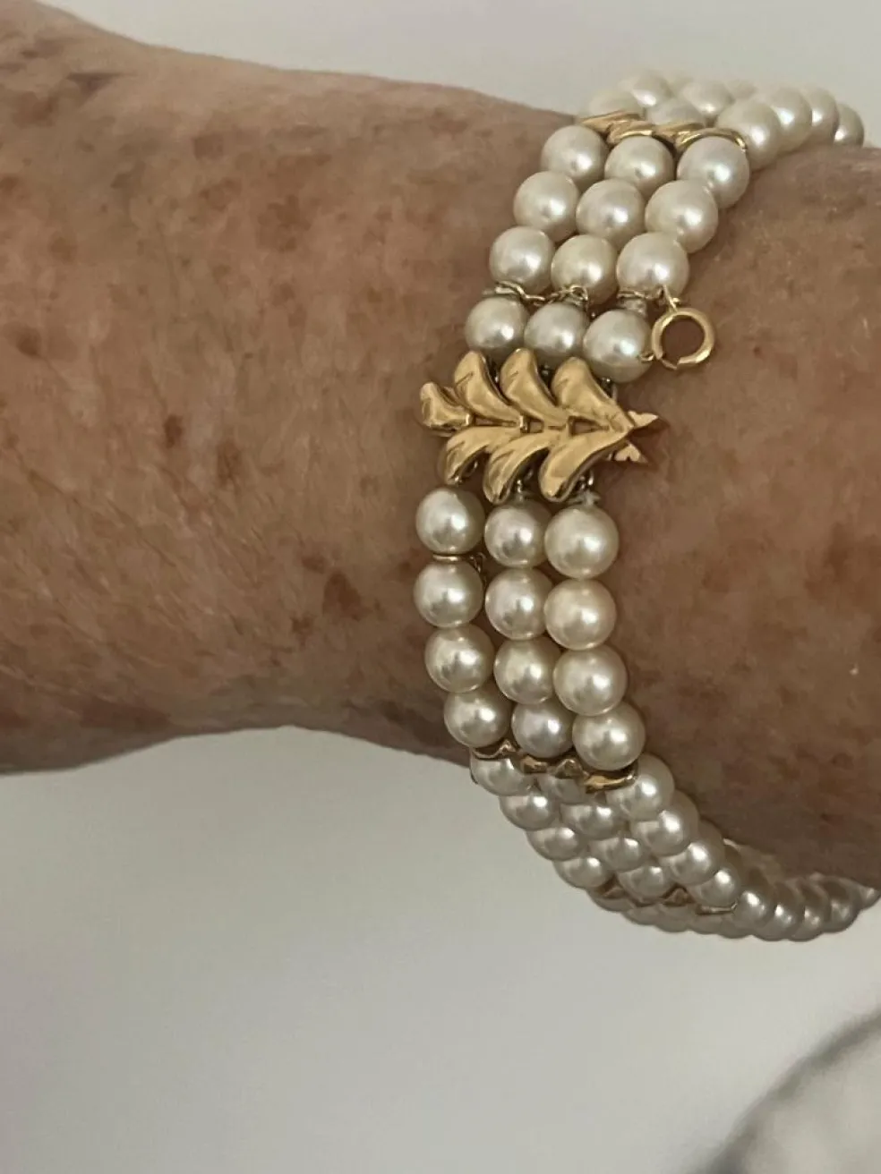 Bracelet 3 Rangs Perles Akoya et Or Jaune