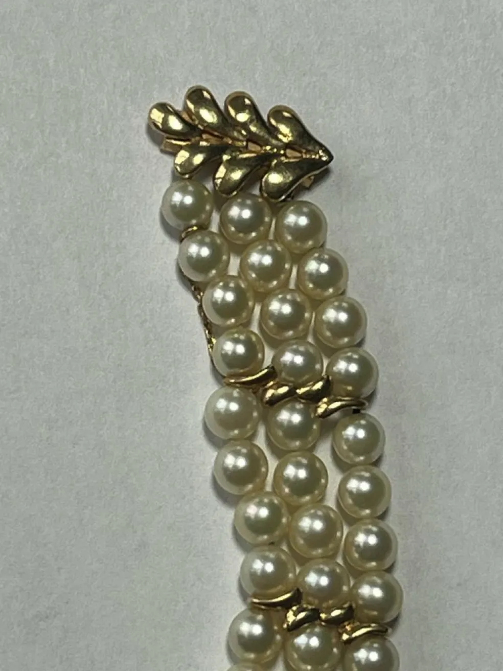 Bracelet 3 Rangs Perles Akoya et Or Jaune