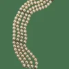 Bracelet 3 Rangs Perles Fermoir Or Gris Diamants