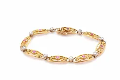 Bracelet 1900 rubis et diamants en or