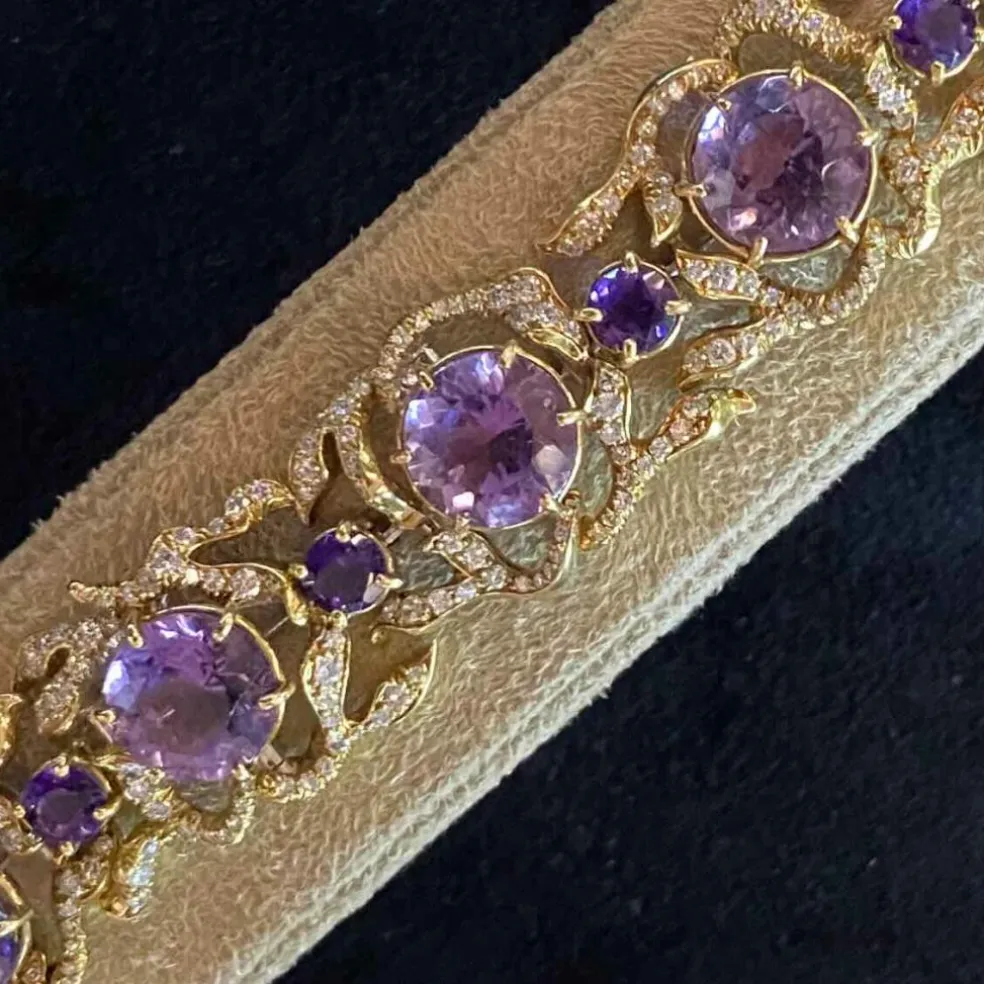 Bracelet Améthyste & Diamant par Julius Cohen