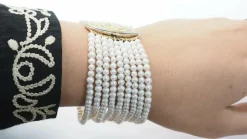 Bracelet Ancien 9 Rangs De Perles De Culture Et Or Jaune
