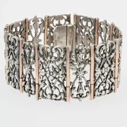 Bracelet ancien argent et vermeil