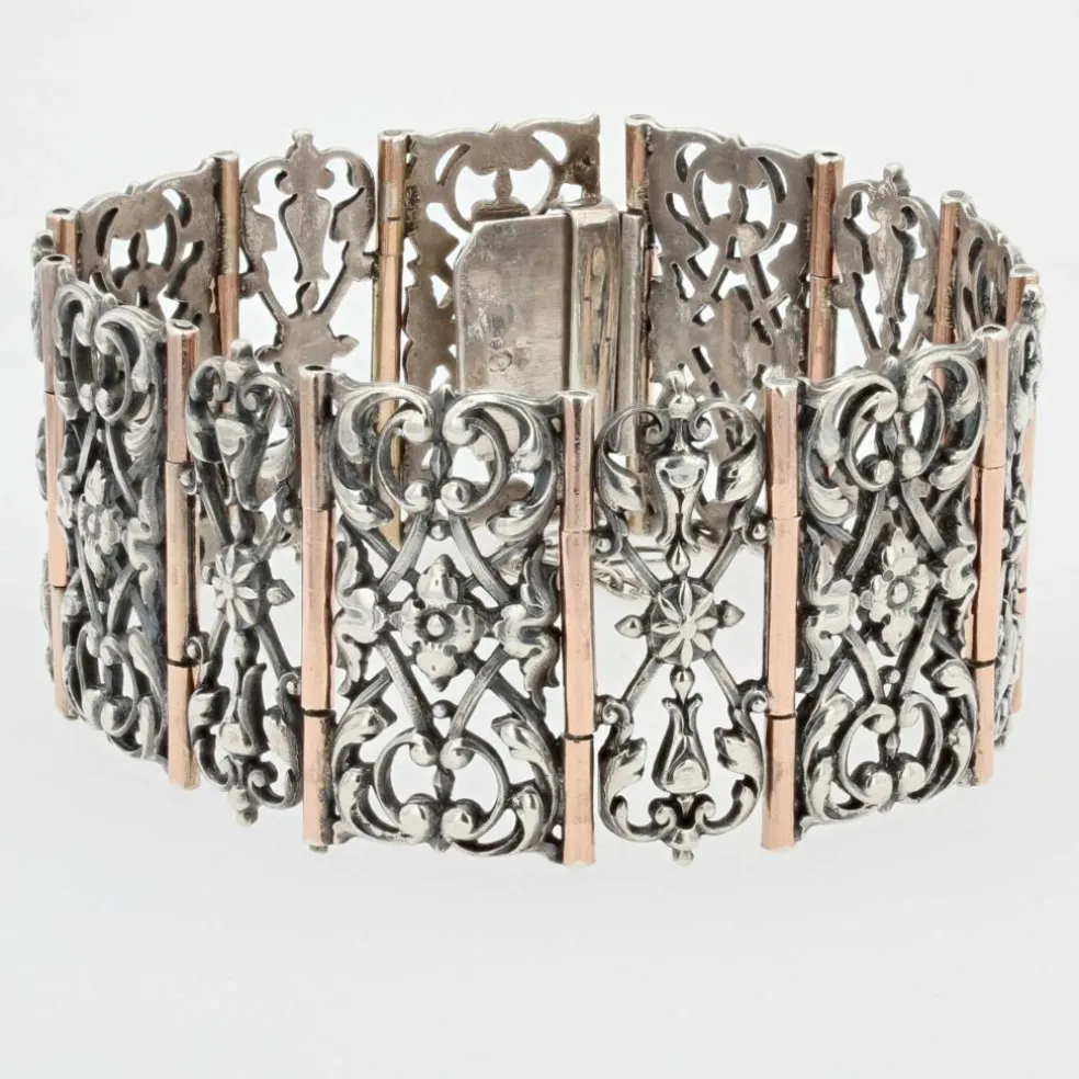 Bracelet ancien argent et vermeil