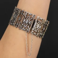 Bracelet ancien argent et vermeil
