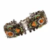 Bracelet ancien argent émail et citrines