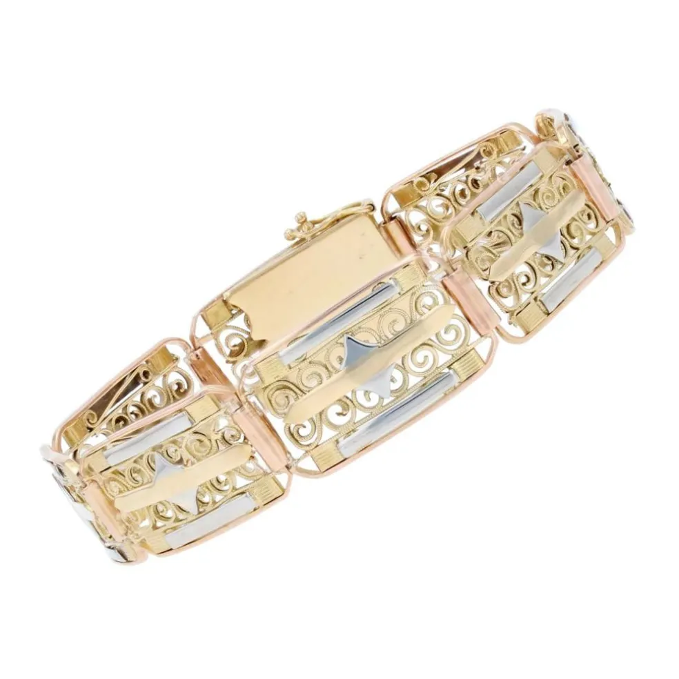 Bracelet ancien Art déco 3 ors