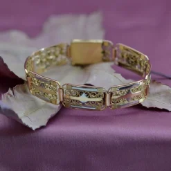 Bracelet ancien Art déco 3 ors