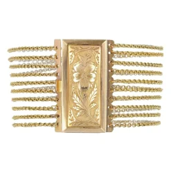 Bracelet ancien chaines et son fermoir à la pensée