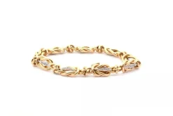 Bracelet ancien diamants en or jaune 18k