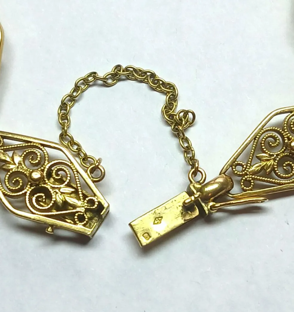 Bracelet ancien, mailles filigrané XIXe siècle.
