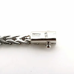 Bracelet ancien or blanc, saphirs, diamants