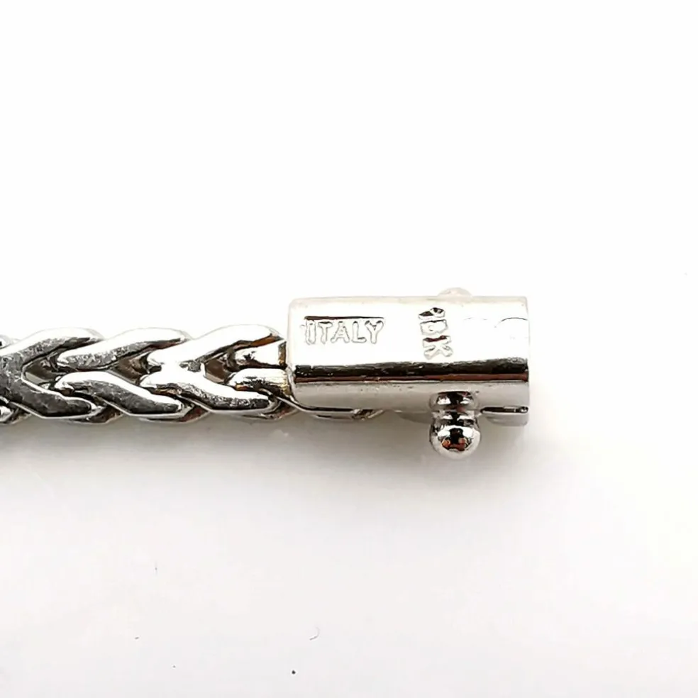 Bracelet ancien or blanc, saphirs, diamants