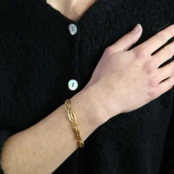 Bracelet ancien or double rang filigrané