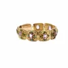 Bracelet ancien Or jaune Améthystes Turquoises
