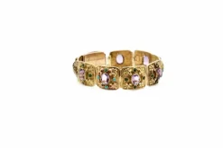 Bracelet ancien Or jaune Améthystes Turquoises