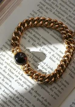 Bracelet Ancien or jaune et grenat