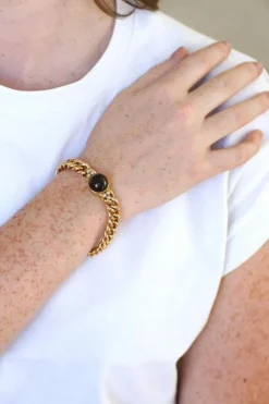 Bracelet Ancien or jaune et grenat
