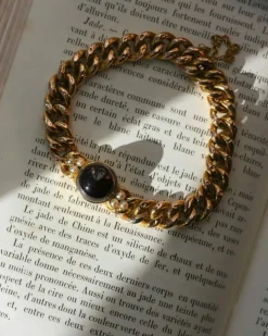 Bracelet Ancien or jaune et grenat