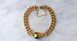 Bracelet Ancien or jaune et grenat