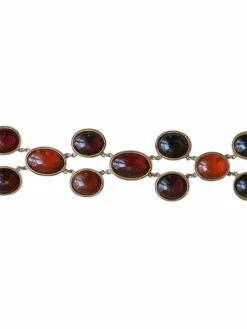 Bracelet ancien or rose et ambre