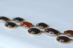 Bracelet ancien or rose et ambre